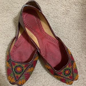 red indian punjabi shoes